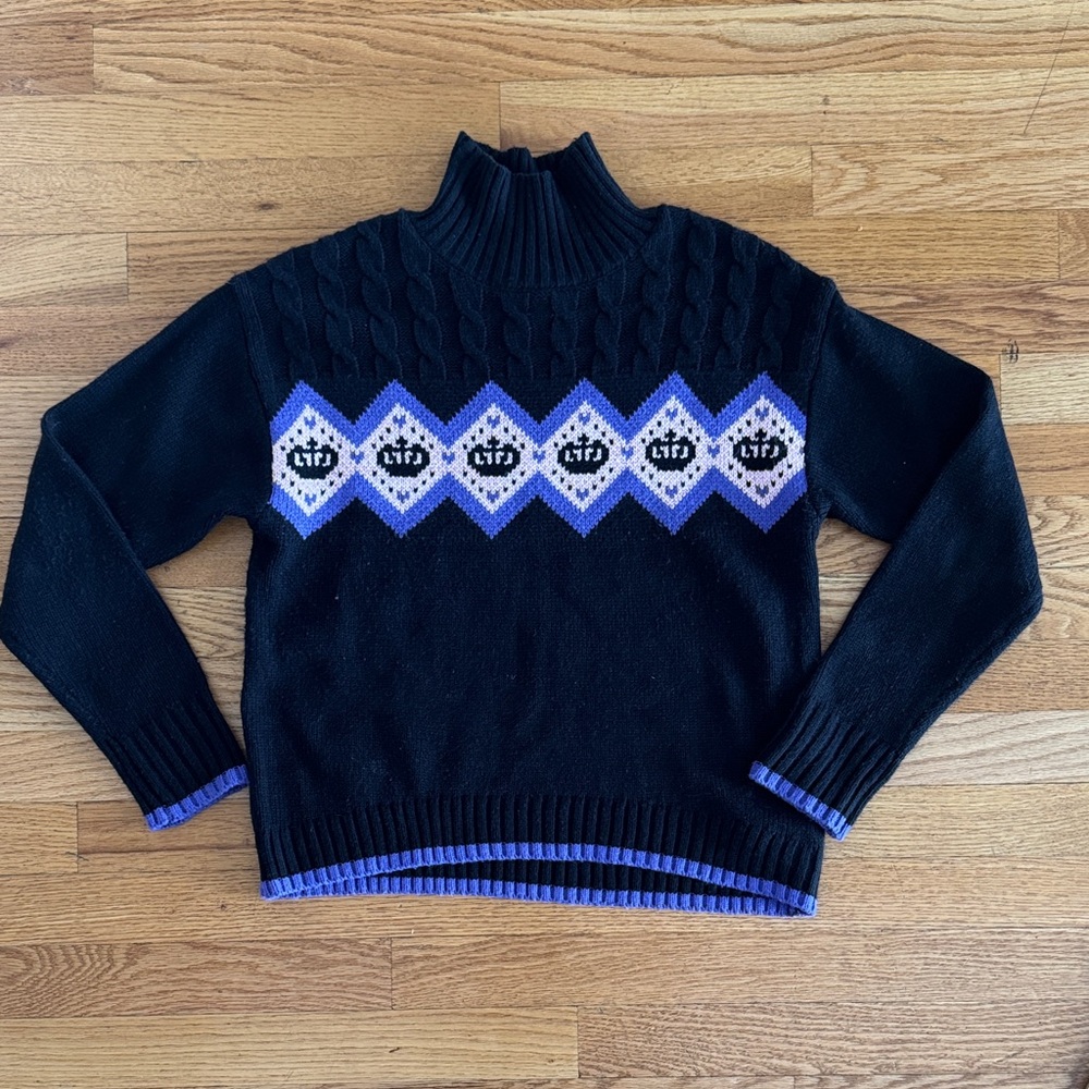 Juicy by Juicy Couture Black and Purple Turtleneck Sweater